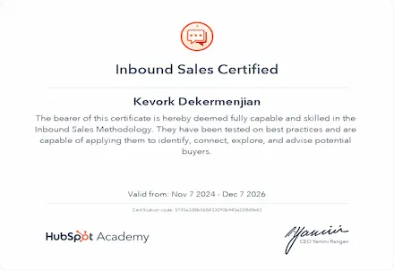 Inbound Sales Certification