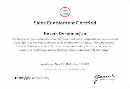 Sales Enablement Certification